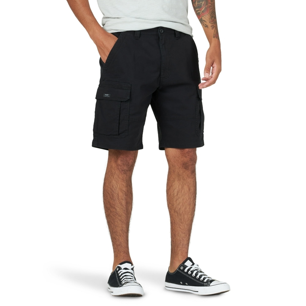 NEW Wrangler Men's Relaxed Fit Cargo Shorts Stretch 10" Inseam Black Size 42